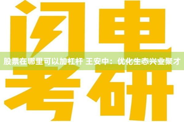 股票在哪里可以加杠杆 王安中：优化生态兴业聚才