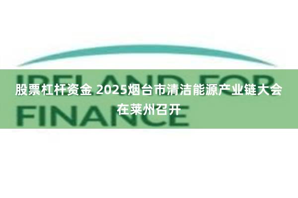 股票杠杆资金 2025烟台市清洁能源产业链大会在莱州召开